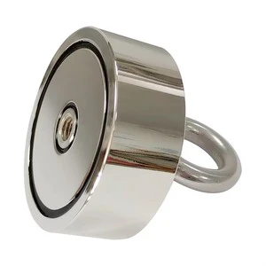 Top Sale 160KG Vertical Pull-Force Neodymium Magnet N35 Silver Fishing Cup Recovery Metal Hunting Permanent Neodymium Magnetic