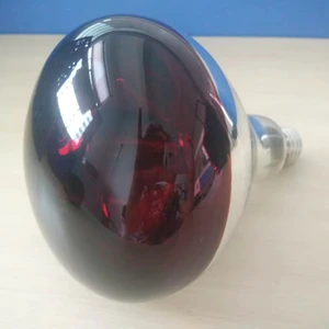 R-125 Infrared Heating Lamp for Piglets 220V Hard Glass Top Red