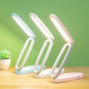 Portable USB Rechargeable Cordless Desk Lamp Foldable Mini LED Eye Protection Night Light for Reading Foldable Desk