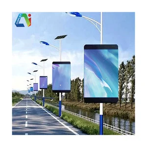 Recommended Outdoor Led Lamppost Screen Display Digital Signage Sign Street Pole Advertising Road Light Led Advertising Screens