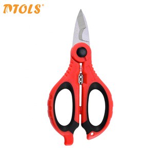 6.5 Inch Professional Electrician Scissors With Wire Stripping & Terminal Crimping