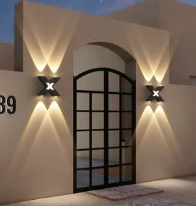 Black LED Wall Sconce Aluminum IP65 Waterproof Indoor Outdoor Decor Lamp Modern Simple Outdoor Waterproof Led Wall Lamp Hotel