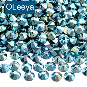 OLeeya Premium 2088 Cristal Wholesale 16 Facets Xirius AB Crystal Gold Bottom Flatback Glass Rhinestones for Garment Accessories