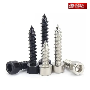 Factory Wholesale Uncoated Hex Drive Self Tapping Screw Metric Plain Carbon Steel Screw for Mechanical & Furniture Assembly