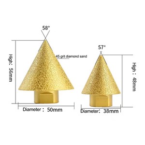 M14 Thread Milling Drill Bit 2-38mm Diamond Beveling Chamfer Bit for Marble Ceramic Tile 6mm 5mm Steel Alloy Diamond Hole Saw