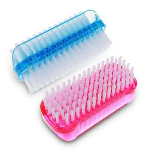 Professional Double-side Nail Brush Portable Plastic Nail Cleaner Sturdy Nylon Bristles for Deep Cleaning Manicure