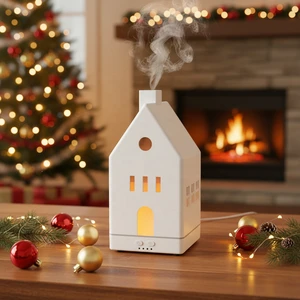 House Shaped Electric Aroma Diffuser Air Humidifier Multicolour LED Night Light Eco-Friendly Plastic Quiet Operation Hotel Use