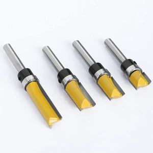 1/4 Shank Lengthened Contour Bearing Double Flute Carbide Straight Milling Cutter ODM/OEM for CNC Woodworking Machines Climb