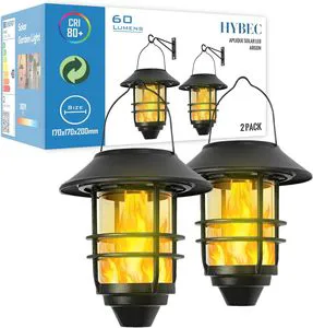 HYBEC-IP65 Rated Aluminum Outdoor Hanging Solar 1W 2W Warm White Large Decorative Solar Lantern for Residential Use