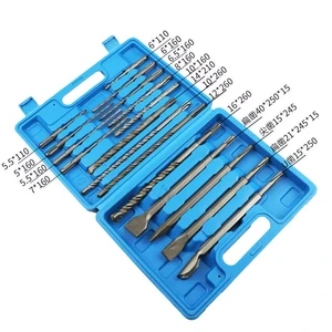 17pcs Masonry Concrete Drill Bit Set with SDS Plus Masonry Drill Bit Set & Concrete Drill Bit Set for Brick Cement Concrete