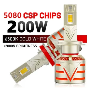Factory Direct Supply Cross-Border Best-Selling Dual Copper Tube 240W 12V 30000LM Car LED Headlight H7 Die-Cast H4 H11 Headlamp