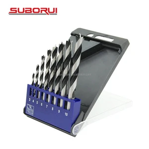 SUBORUI 8PC 3~10mm HCS Edge Clear Holz Bohrer Madera Broca Bois Foret Wood Brad Point Drill Bit Set