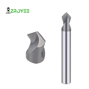 ZROYEE ZY 2-Flute Cemented Carbide Drill Bit Multi-Functional Integrated Tool Steel Chamfering Drilling Spotting Bright Coated