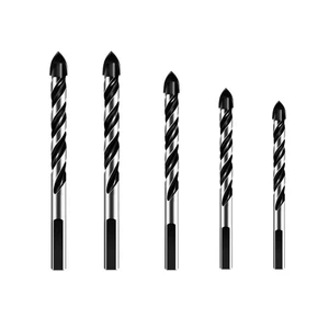 Hot Sale Multifunctional High Carbon Steel Triangle Center Drill Bit Double Threads Triangular Handle Black Finish Drills