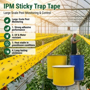 IPM Dual-Sided Sticky Fly Roll Trap - Gnat & Fruit Fly Catcher For Greenhouse, Garden & Farm | Pest Control Gardening Supplies