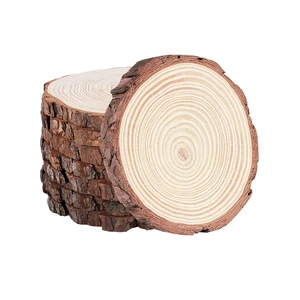 WOQI Eco-friendly Natural Pine Wood Tree Disc Wooden Log Slices DIY Crafts Wall Hanging Decoration Wooden Wall Signs