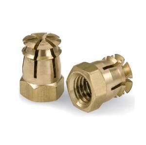 Brass Expansion Threaded Insert Knurled Internal Nut Bushing for Plastic and Composites CNC Machined