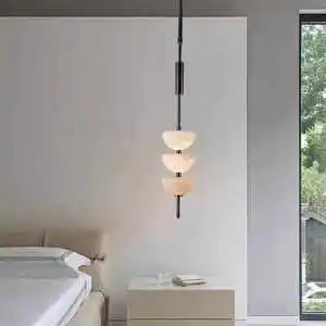 Marble Silver Stainless Steel Branch Chandelier Modern Minimalist Bedroom Bedside Small Nordic Light Luxury Living Room Lighting