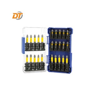 DT Durable 25PC S2 Anti-slip Screw Driver Bit Set Sand Blast Coating Color Ring Design
