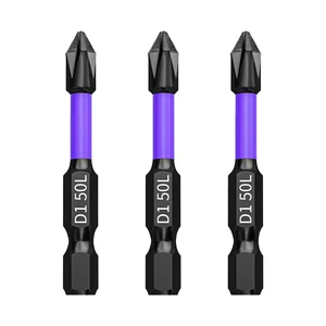 50mm PH2 Cross Head Impa8ct-Resistant Electric Screwdriver Drill Bit with Steel Hex Handle Non-Slip Magnetic Head