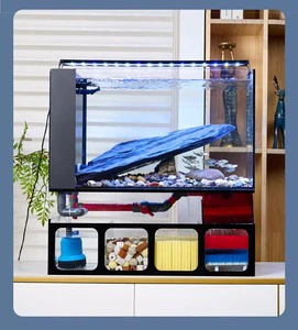 Wholesale Ultra Clear Glass Filter Oxygenation Integrated Aquarium Tank Modern Smart Fish Tank for Home Living Room