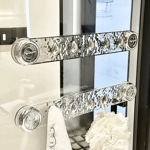 Rotating Suction Cup ABS Material 3-Row Corrugated Light Luxury Punch-Free Strong Bearing No Trace Door Back Hanging Hook