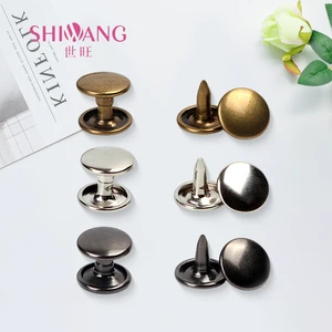 Wholesale Custom Color Flat Round Double Cap Metal Rivet Stud For Handbag