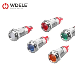 8mm Waterproof IP65 Metal LED Indicator Light, Maximum 220V