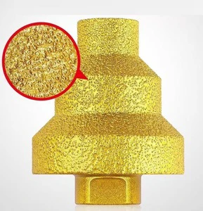 High Quality Jinhengfeng Three-Step Diamond Chamfer Core Drill Bit 20-35-50mm Custom Shank Diameter Wholesale Brazed Pagoda