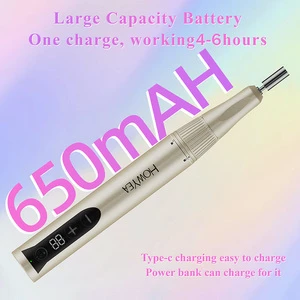 HOWYEA Nail File Pen 35000 RPM Manicure Machine Pen Portable Professional Nail Drill Machine Cordless Manicure Pedicure