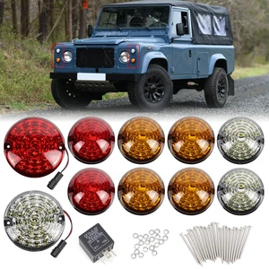 10PCS LED Upgrade Kit Lights for Land Rover Defender 90 110 90-16 Colorful Stop Brake Fog Reversing Side Marker Indicator Lamps