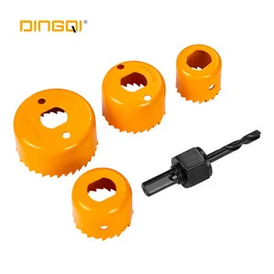 DINGQI 5pcs Flat Wood Drill Bit Set for Woodworking Carbide Tipped Hole Saw