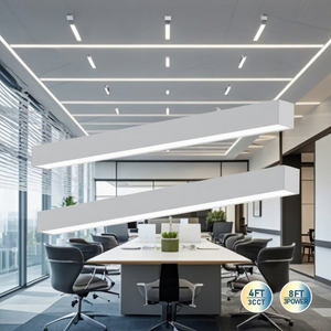 50/40/35K Selectable UL/DLC 24W 30W 32W 40W 50W 60W 70W Suspended Strip Tube Light Linkable Lamp Pendant Led Batten Linear Light