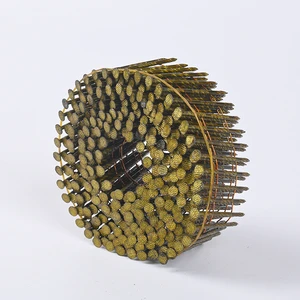 High Holding Power Spiral Coil Nails Flat Round Head Diamond Point Galvanized Wire Coil Pallet Nails