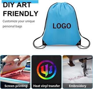 Wholesale Customized Eco-Friendly Waterproof Reusable Polyester Nylon Drawstring Backpack Printed Sport Style Promotional Gift