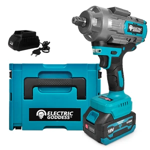 Electric Goddess Cordless Industrial & DIY 1/2in Drive 18V Battery Brushless 1100NM Torque Impact Wrench Screwdriver