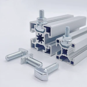 M8*16/20/25/30/35/40/55/60 Thread T Bolt Standard Drop-in Hammer Head Screw Stud For 4545 Series 10mm Aluminum Extrusion Profile