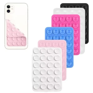 Custom High Quality 2mm Thickness Silicone Mobile Wall Mount Self-Adhesive Suction Cup Cell Phone Grasp Individual Packaging