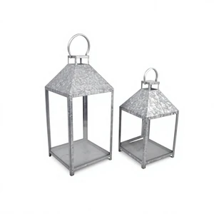 Decorative Galvanized Steel and Glass Lanterns Eco-friendly Handmade Home Decoration for Christmas New