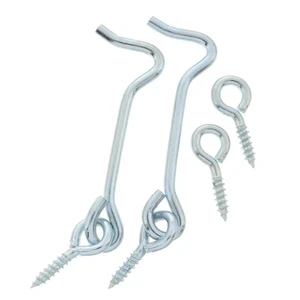 2.5 Inch Cabin Hook Eye Latch Steel Swivel Window Hook Eye Screw Hook Zinc Plated Gate Door Catch 2 Pack