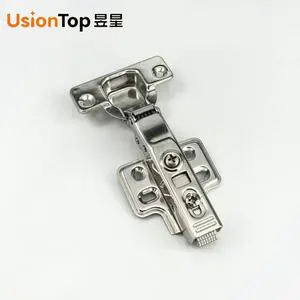 UsionTop Furniture Hardware 2D Hinge 35mm Hydraulic Soft Close Clip On Hinge Stainless Steel Wardrobe Door Cabinet Hinge