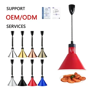 ORIX Stainless Steel Retractable Hanging Food Heat Lamp Commercial Infrared Warmer Light For Buffet Restaurant Catering Service
