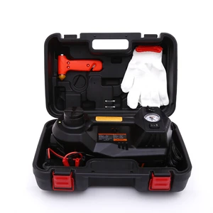 Portable 12V 1-10T 5 Ton Electric Hydraulic Car Jack Lightweight 15-45cm Lifting Range for Quick Changing Tire Black/Red 1 Year