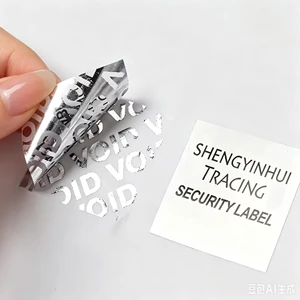 Customized PET Self Adhesive Anti-Counterfeit Waterproof Perfume Security Sticker Roll/Warranty Void if Removed
