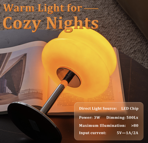 New Creative Modern Orange Table Lamp Bedside Living Room Simple Lighting Decoration Small Led Night Light