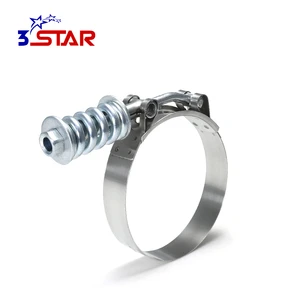 66-74mm Spring Loaded T-bolt Hose Clamp High Strength Stainless Steel Pipe Clamps for Cpvc Pipes