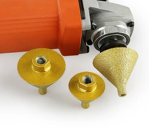 PMS M10 38mm Grinding Head Diamond Cone Hole Punching Expanding Angle Grinding Drill Bit Diamond Chamfer Bit Wax Cooling