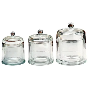Modern Custom Handmade Eco-Friendly Diamond Shape Glass Candle Holders Lanterns and Dome Cloche Jar with Lid for Easter