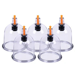 One-time Plastic Suction Cup Set a Vacuum Therapy Cupping Device with Strong Suction Power. Vacuum Massage Equipment.