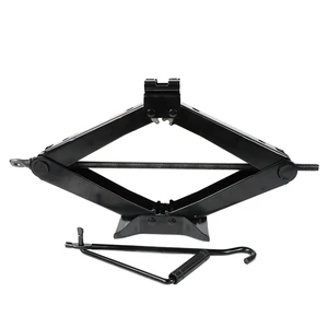 3Ton 360 Rotating Head Steel Scissor Jack Hand Crank Electrophoresis Treated Black 100cm Min Height